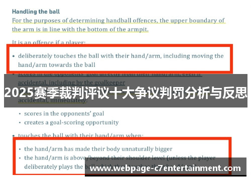 2025赛季裁判评议十大争议判罚分析与反思