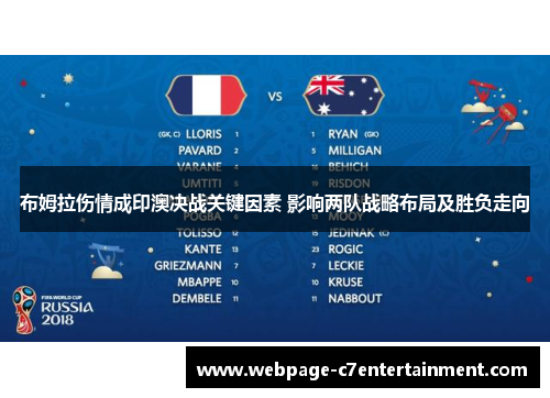 布姆拉伤情成印澳决战关键因素 影响两队战略布局及胜负走向