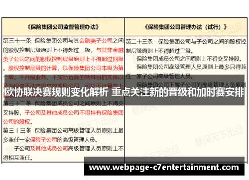 欧协联决赛规则变化解析 重点关注新的晋级和加时赛安排