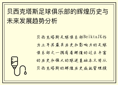 贝西克塔斯足球俱乐部的辉煌历史与未来发展趋势分析 贝西克塔斯足球俱乐部的辉煌历史与未来发展趋势分析